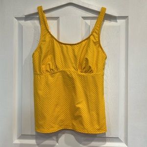 Lands end swimming tops poke dot yellow size 12